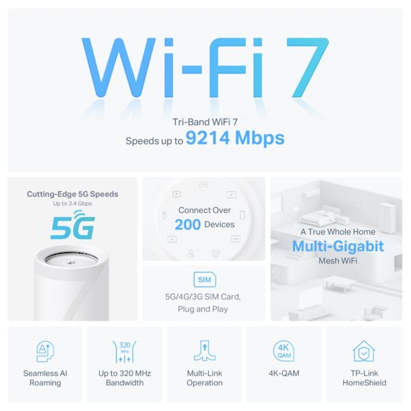Deco 5G BE9300 Tri-Band Whole Home Mesh Wi-Fi 7 System - Image 4